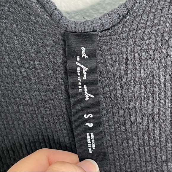 Out From Under for Urban Outfitters Black Waffle Knit Tie Back Jumpsuit Size S - Picture 8 of 13